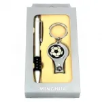 Coffret cadeau avec stylo et coupe-ongles à porte-clés