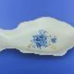 Plateau pour le poisson "Poisson" moyen blanc avec décalcomanie, 22 cm