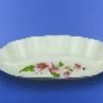 Saladier "Pétoncle" grand blanc avec décalcomanie, 32 cm