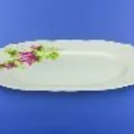 Plat №34 blanc avec décalcomanie, 34 cm 